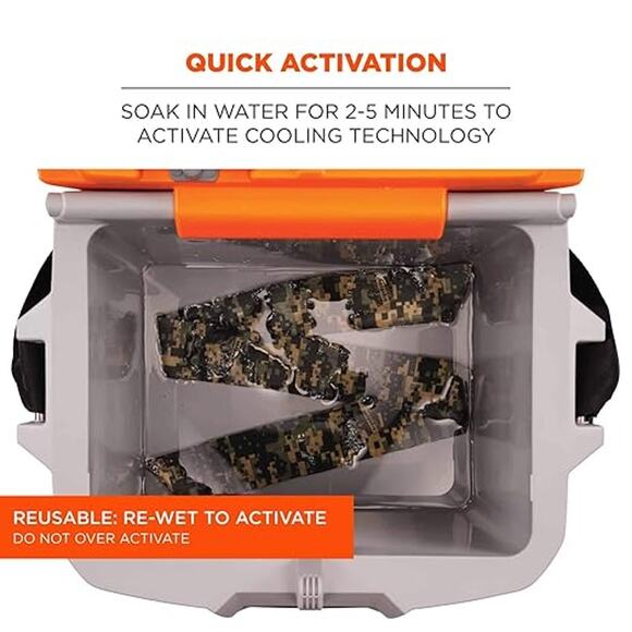 NWT Ergodyne Chill-Its 6700 Cooling Bandana Camo Tie Adjustable Fit Relief - Picture 4 of 4